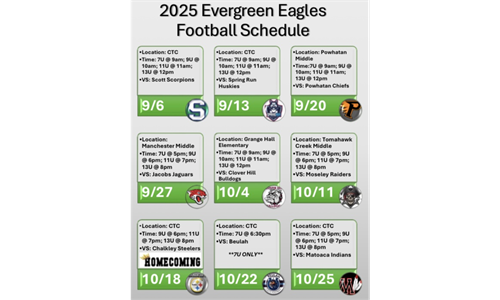 Evergreen’s Football Schedule 